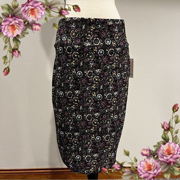 LuLaRoe floral print midi Cassie skirt - Picture 1 of 8